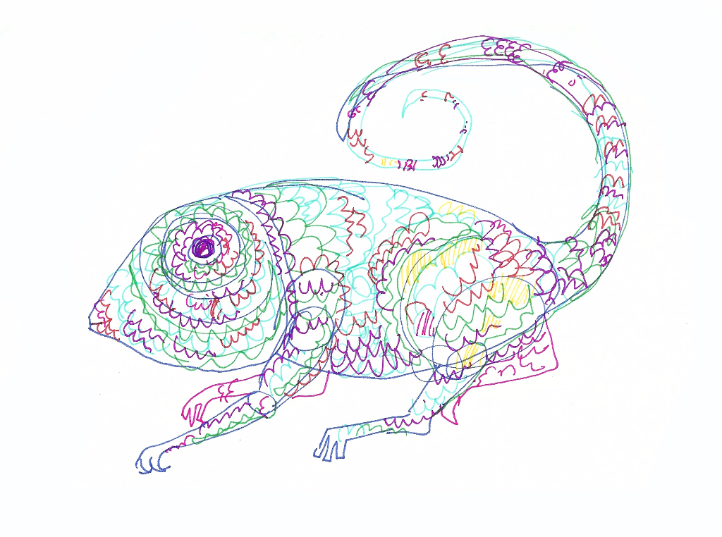 minimal dibujo drawing camaleón