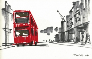 dibujo drawing minimal bus london londres double decker