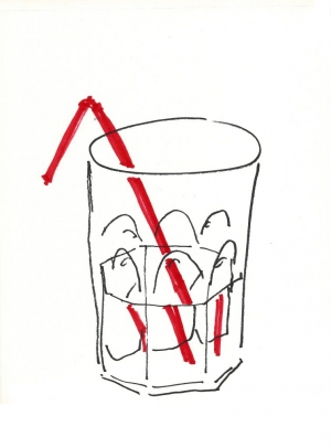 dibujo drawing minimal water pajita glass aso