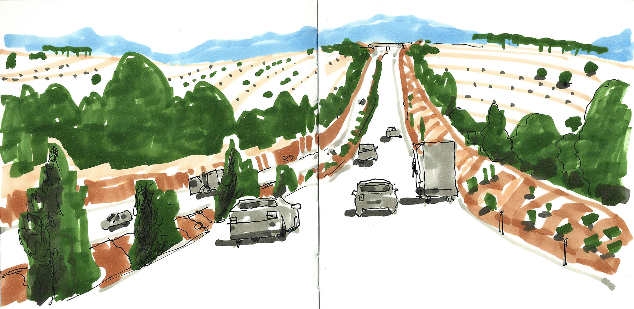 sketchbook dibujo carretera castilla rápido road
