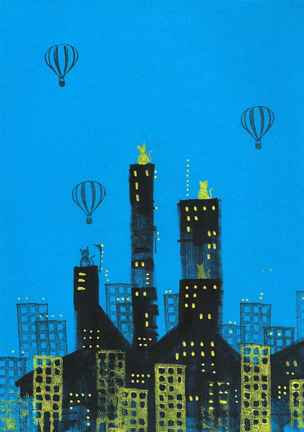 sketchbook dibujo stamp sello gatos rascacielos skycrapper globo globe